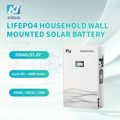 Ein guter Preis. KonJa Tiefkreislauf Hochwertige Batteriezelle 51.2v 100Ah 5.12kWh LiFePO4 Wandmontierte Solarbatterie Online